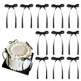 NatNarr Black Bow Cake Toppers 2.9x5.7in