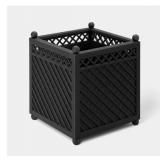 Outdoor Essentials Black Square Planter