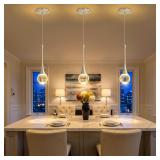 AFQEJG Silver 3 Pack LED Pendant Lights