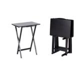 Peakform 5pc Wood Black TV Tray Set