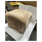 Square Taupe Velvet Ottoman
