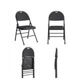 Cosco 4-Pack Black Metal Folding Chairs