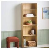 Room Essentials Natural Wood 5-Shelf Bookcase