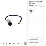 Replacement Regulator w Hose for 20 lb Tanks