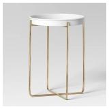 Threshold WhiteBrass Iron Plant Stand