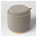 Room Essentials Round Storage Ottoman Beige