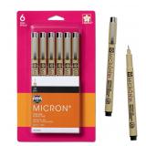 SAKURA Pigma Micron Fineliner Pens 6 PK 01 Tip