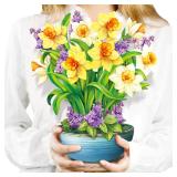 Airpark 3D Pop Up Flower Card 12 Daffodils