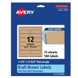 Avery Kraft Brown Labels 1-14 X 3-34