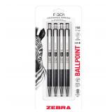 Zebra Pen F-301 Ballpoint 0.7mm Black 4-Pk