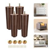 Yes4All 4in Round Wood Furniture Legs 4pc