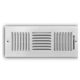 x4in 3-Way Steel WallCeiling Register