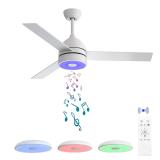 ASALL 52 Ceiling Fan with Bluetooth Speaker  LED