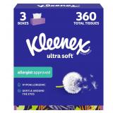 Kleenex Ultra Soft Facial Tissues 120ct Pack of 3