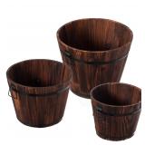 Gardenised Large Rustic Wooden Whiskey Planter