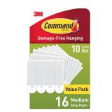 Command Picture Hanging Strips 16 Pairs White