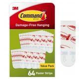 Command Small Poster Hanging Strips 64-Pack