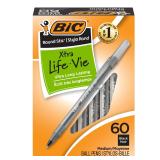 BIC Round Stic Black Ballpoint Pens 60 Count