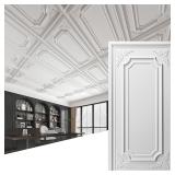 Art3dwallpanels 2x4ft PVC Ceiling Tiles 12pk White