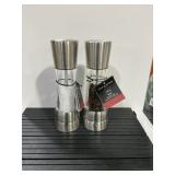 Cole  Mason 1919 Salt  Pepper Mill Set Silver