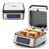 SUNVIVIPRO Electric Panini Press 1300W Silver