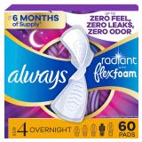 Always Radiant Flexfoam Pads Overnight Size 4 60ct