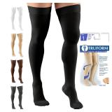 Truform Thigh High Compression Stockings XL Black