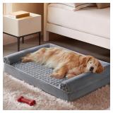 BFPETHOME Large Orthopedic Dog Bed Grey 36x27