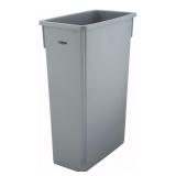 Winco 23-Gallon Slender Trash Can Gray
