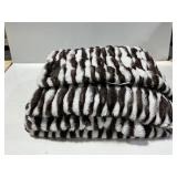 Minky Couture BrownWhite Striped Plush Throw