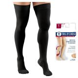 Truform 30-40mmHg Thigh High Stockings Med Black