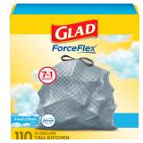 Glad 13 Gal Tall Kitchen Trash Bags 110 Count