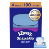Kleenex Snap  Go Facial Tissues 4 Pack $6.58