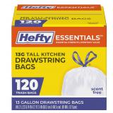 Hefty 13-Gallon Trash Bags 120 Count $16.48