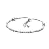 PANDORA Sterling Silver Snake Chain Charm Bracelet