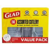 Glad 240-Count Heavy Duty Clear Plastic Cutlery...