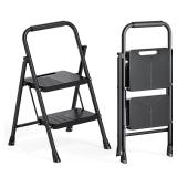 Urackify 2-Step Folding Ladder Black