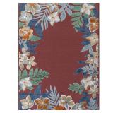 Beverly Rug Eden 10x14 Red Floral Area Rug