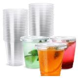 Poever 8 oz Disposable Plastic Cups 100 Pack