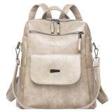 WYFJNX PU Leather Backpack 12x11 Beige