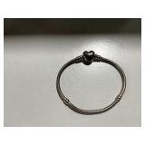PANDORA Heart Snake Chain Bracelet Silver 7.1