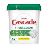 Cascade Free  Clear Dishwasher Pods 47 Count