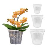 HOLANHING Clear Orchid Pot Set 3 Sizes 6 Pack
