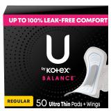 U by Kotex Regular Ultra Thin Pads 50 Count