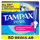 Tampax Pearl Regular Tampons 50 Count $11.44