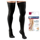 Truform 30-40mmHg Thigh High Stockings Med Black