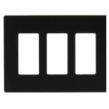 Legrand 3-Gang Screwless Wall Plate Black