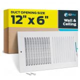 EZ-FLO 12x6 in. Steel 2-Way Air Vent Cover White