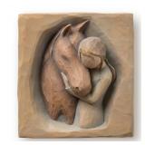 Willow Tree Girl  Horse Wall Plaque 4in Square