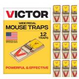 Victor 12-Pack Wood Mouse Traps 3.9 x 1.8 x 0.6